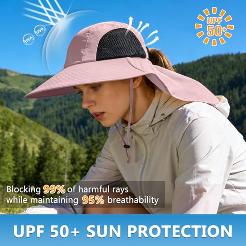 Image of Sun Hat for Men Women with Neck Flap,UPF 50+ UV Protection Fishing Hat