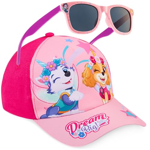 Get Trend Pat Patrouille Fille Réglable Casquette Baseball et Lunettes de Soleil avec Protection UV 400, Voyage Accessoires, Ete Cadeau Fille (Rose Paw Patrol)