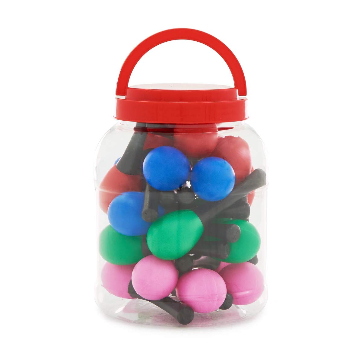 Mini-Sceau de Maracas par Gear4music, lot de 24 | 12 Paires de Maracas Colorées, Parfait pour la Musique Latine et Orchestrale, Bol et Poignée en Plastique, 13cm