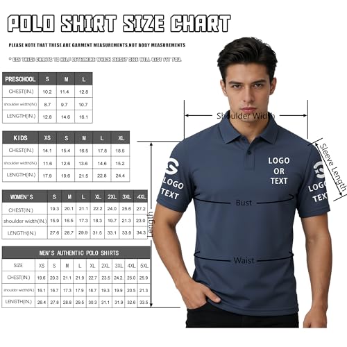 Polos personalizados para hombres y mujeres con logo impreso y texto para golf, trabajo, equipo, negocios casuales miniatura 5