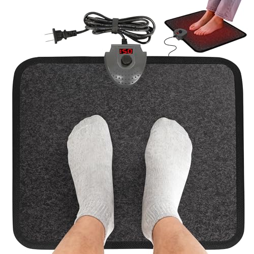 Hodeamy Heated Floor Mat Under Desk for Foot Warmer - Wider 110V Adjustable Temperature Electric...