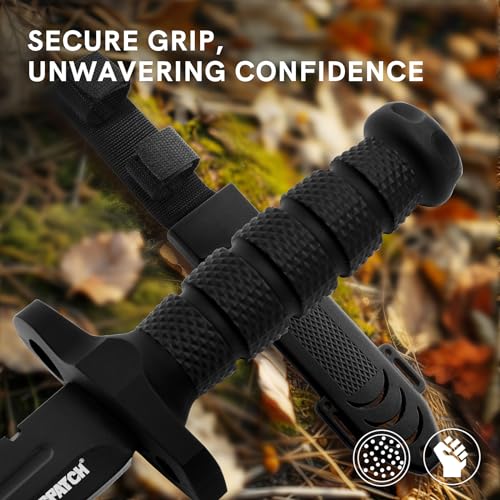 Image of Dispatch Fixed Blade Hunting Knife with Sheath, 12-inch Survival Knives for Men Tactical Bowie Knife with Non-Slip Handle for Bushcraft, Outdoor Camping