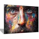 DunPei Jesus Kunstdrucke der weise Jesus Barmherzigkeit Gottes Leinwandbilder Christus Poster Motivation Bild Heimdekoration fertig zum Aufhängen(mehrfarbig)-30x45cm Gerahmt