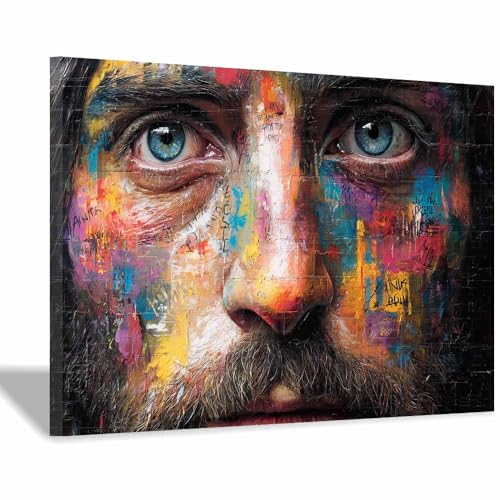 DunPei Jesus Kunstdrucke der weise Jesus Barmherzigkeit Gottes Leinwandbilder Christus Poster Motivation Bild Heimdekoration fertig zum Aufhängen(mehrfarbig)-30x45cm Gerahmt