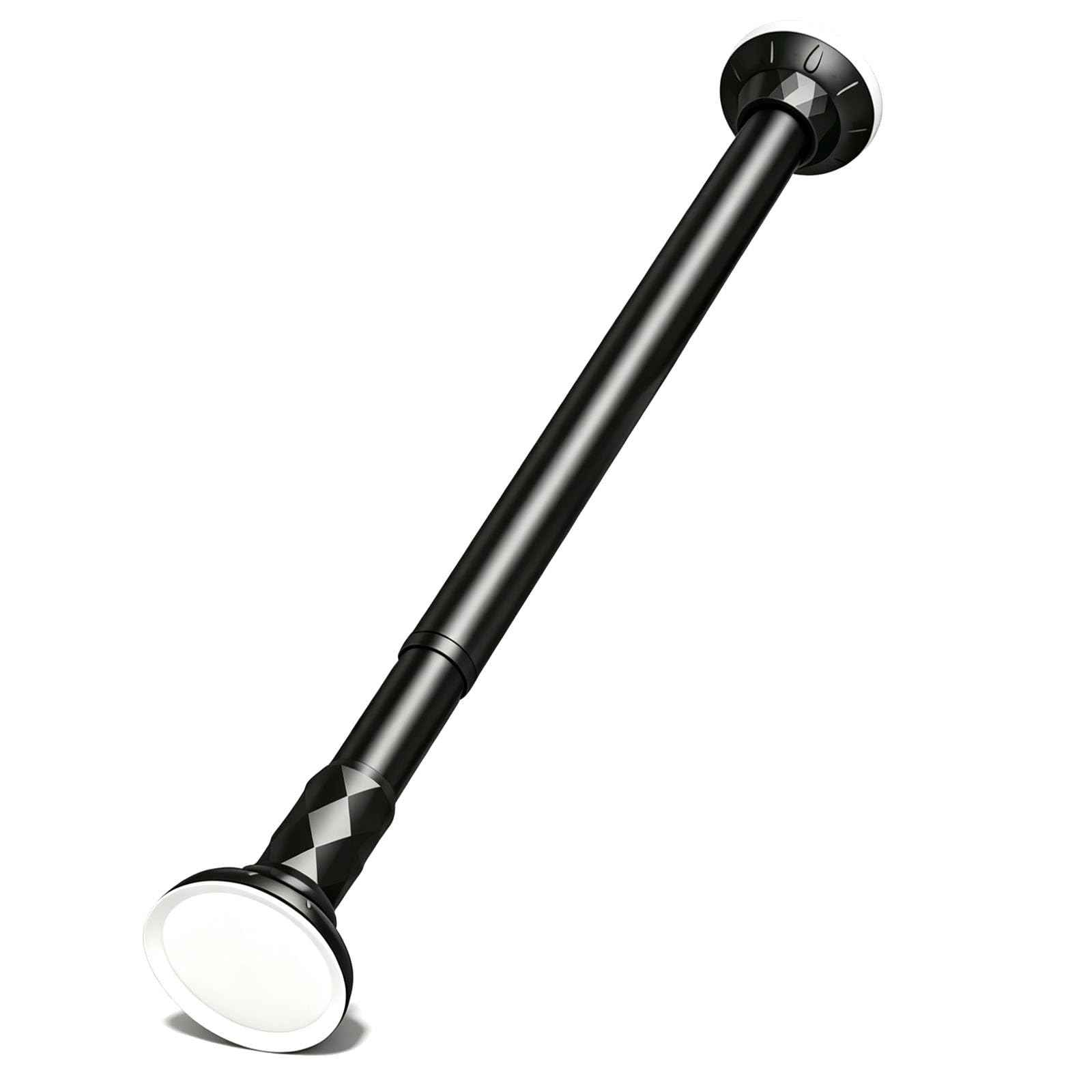 Tension Curtain Rods No Drill, Closet Rods for Hanging Clothes, Anti-Slip Large Silicone Pad, for Shower, Window, Closet, RV(Black,240-310cm/94-122in)