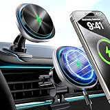 Likzest 15W MagSafe Car Mount Charger, Magnetic Wireless Car Charger Phone Holder for iPhone 17 Pro Max/17/16/15/14/13/12, Fast Charging Air Vent & Dashboard Mount, for Galaxy S25, Pixel with MagSafe