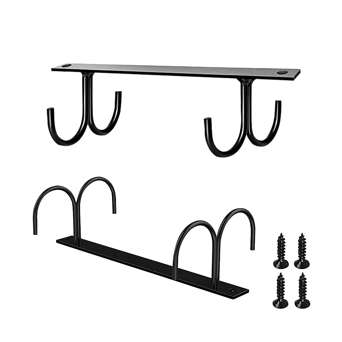 Collenatsy Mug Hooks Under Cabinet 2 Pack,Display Hanging Storage Hook for Mugs/Coffee Cups/Kitchen Utensils, Black