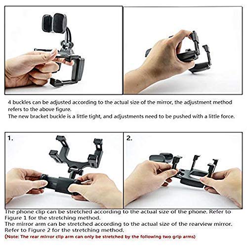 Image of Car, Multifunctional Rearview Mirror Phone Holder, Universal 360 Car Rearview Mirror Mount Stand Holder, GPS Holder Car Phone Stand for All Mobile Phones (Rear View Holder)