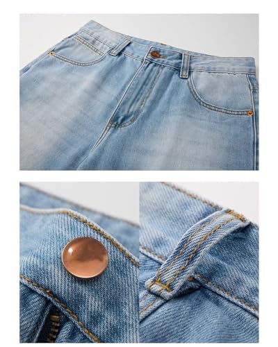 Men Summer Wide Leg Straight Distressed Jeans Hollow Out Holes Frayed Male Baggy Ripped Jeans3