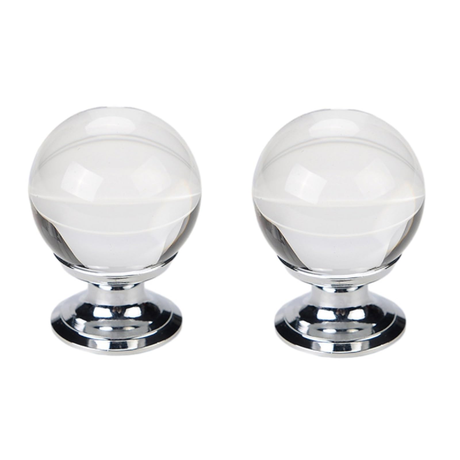 Schubladengriffe, Holzgriffe, Türknöpfe, 2 Stück, Einloch-Schrank, Kleiderschrank, Tür, Weinschrank, Schublade, Kristallgriff(B0215 Bright Chrome 30 Light Balls)