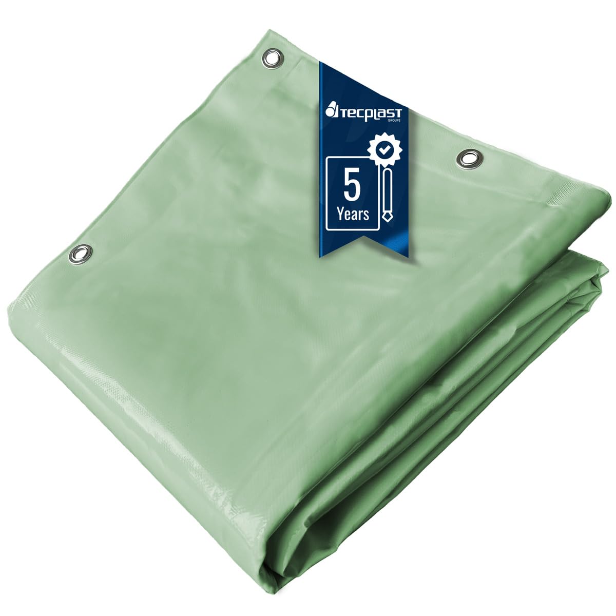 TECPLAST Bâche pour Carport 3x5 m LP506CP Vert Sauge - Garantie 5 Ans - Toile PVC étanche pour abri de Voiture