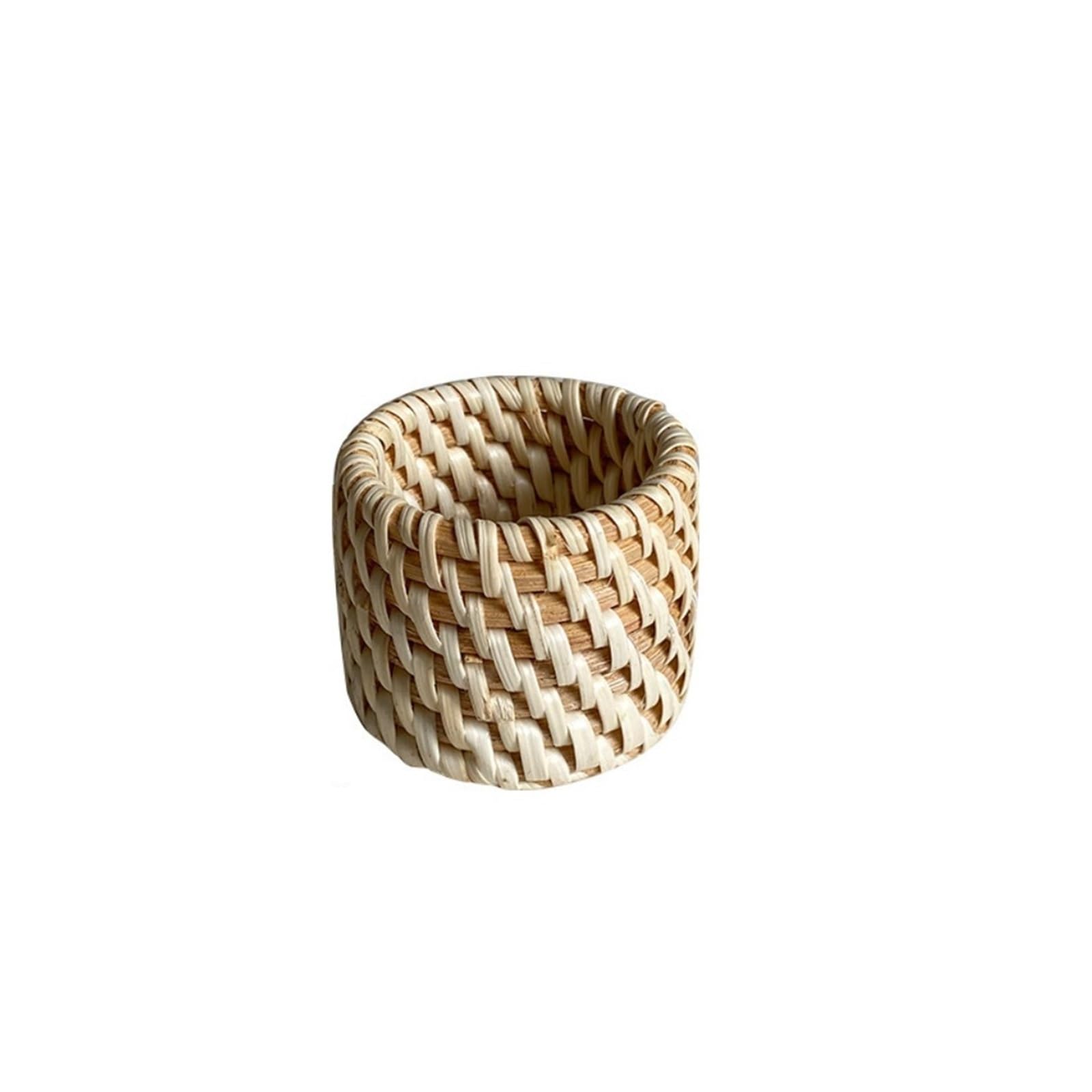 Handwoven Rattan Napkin Rings 12Pcs Natural Rustic Table Decor