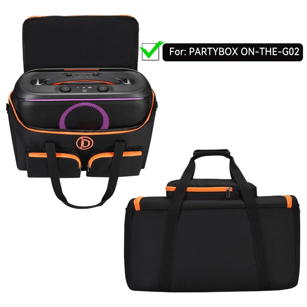 Custodia rigida per JBL per partybox 2, borsa protettiva da viaggio con spazio per altoparlanti e accessori, scatola di trasporto in poliestere PE, nera