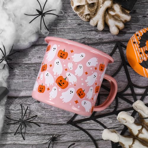 Set 2 Mugs de acero esmaltado Halloween 12 oz miniatura 5