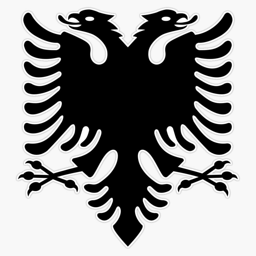 Albanian Eagle and Flag Symbol - Shqiponja Sticker Vinyl Decal Bumper Sticker 5"