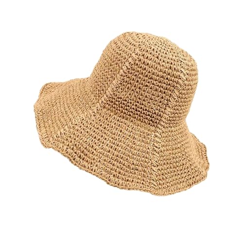 Chapeau seau respirante dames pare-sol souple en paille tressée