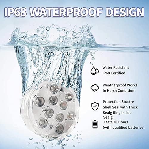 Rgb Color Changing Submersible Led Lights With Remote Control Battery Operated For Vases Pond Pool Party(Pack Of 4) #TOP5