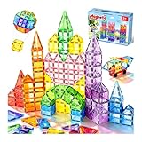 WOOBLO Magnetische Bausteine, ??????????? Magnetbausteine, Magnetspiel Montessori Spielzeug ab 3 Jahre, Magnete Spielzeug ab 3 4 5 Jahre, Bausatz Geschenk für Kinder Jungen Mädchen