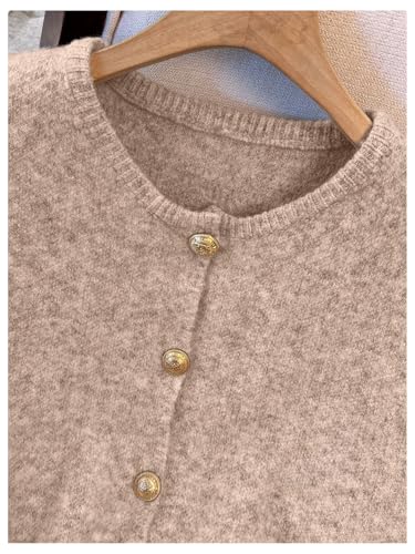 Image of RoseSeek Women's Button Down Sweater Vest Sleeveless Crewneck Knit Outerwear Old Money Knitwear