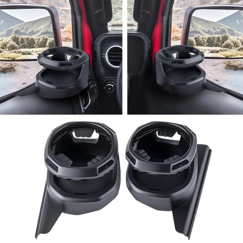 AceRide Front Door Cup Holder Compatible with Jeep Wrangler JK JKU 2011 2012 2013 2014 2015 2016 2017 2018,2 Pcs,Left and Right