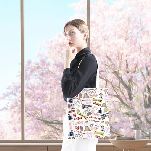 TV Show Inspired Gift TV Show Merchandise Zipper Pouch Spencer Lover Gift Crime Show Makeup Bag for Crime Fans(Crime TV Pattern Tote)4