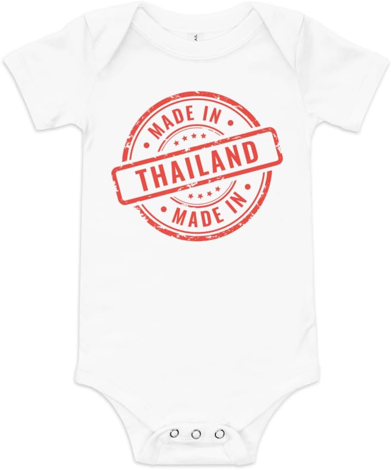 Made in Thailand baby onesie, Thai baby gift, cute baby bodysuit, Thailand pride baby, Thai baby clothes