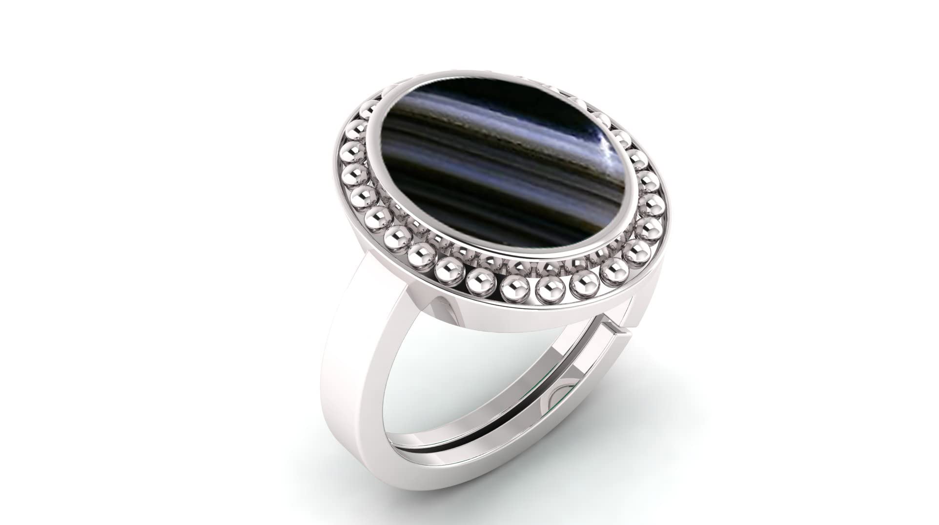sidhgems 7.25 Ratti 6.00 Carat Sulemani Hakik Ring Akik Ring Original Natural Black Haqiq Precious Gemstone Astrological Gold Plated Adjustable Ring Size 16-24 for Men and Women,s-picture-20