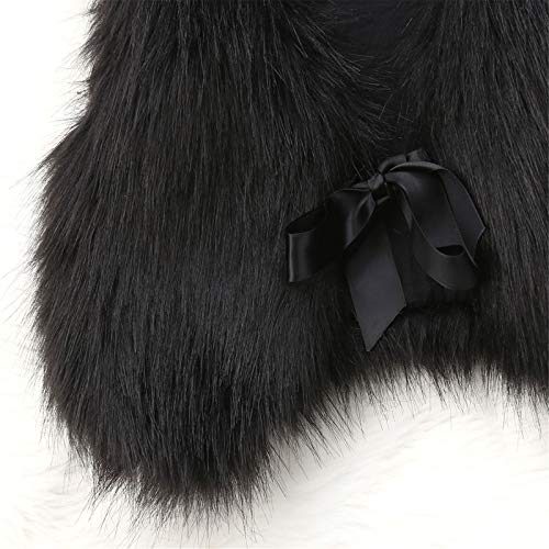 Yuemengxuan Toddler Baby Girl Faux Fur Vest Coat Winter Warm Gilet Waistcoat Outerwear (Black, 2-3 Years)