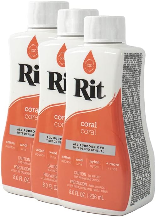 Rit Dye Liquid 236ml Coral Pack of 12