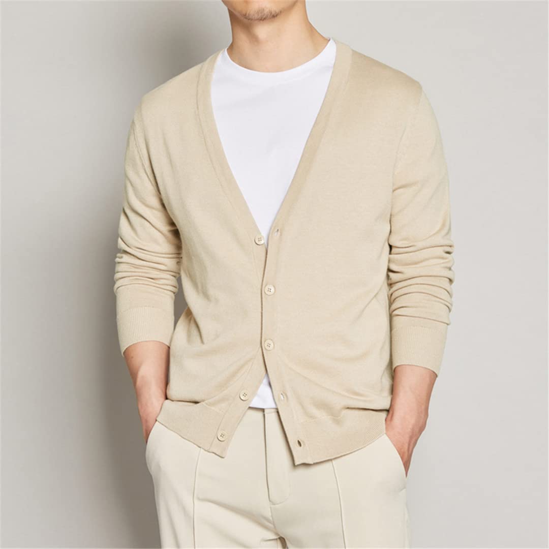Zadaos Hombre Color Sólido Suéter De Punto Otoño Invierno Algodón Cárdigan Casual Botones Cárdigans