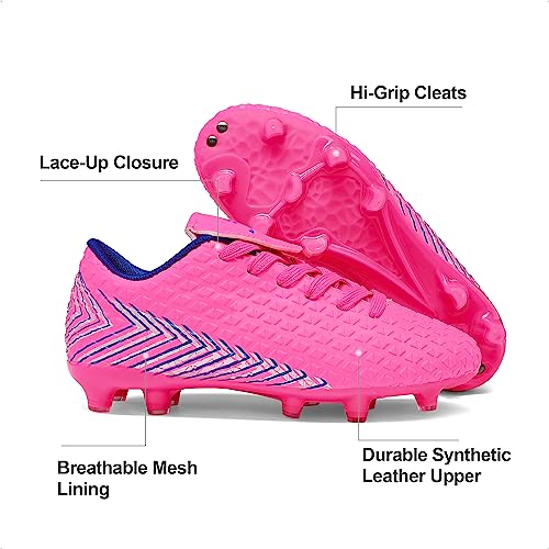Dream Pairs Unisex-Child Soccer Cleats Football Shoes, Fuchsia/Royal/Blue - 1 Little Kid (Mega-2K) #TOP5