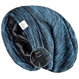 YANIBEST Seidensatin-Hauben-Haarwickel zum Schlafen - Verstellbarer Aufenthalt auf seidengefütterter Slouchy-Beanie-Hut für lockiges Haar und Zöpfe