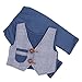 Produktbild Parluna 2 Stück Set Säuglingsfotografie Requisiten, Bequemes Neugeborenen Fotografie Kostüm, Baby Fotografie Weste, Gute Qualität für Geschenke Baby Fotografie(Denim Blue)