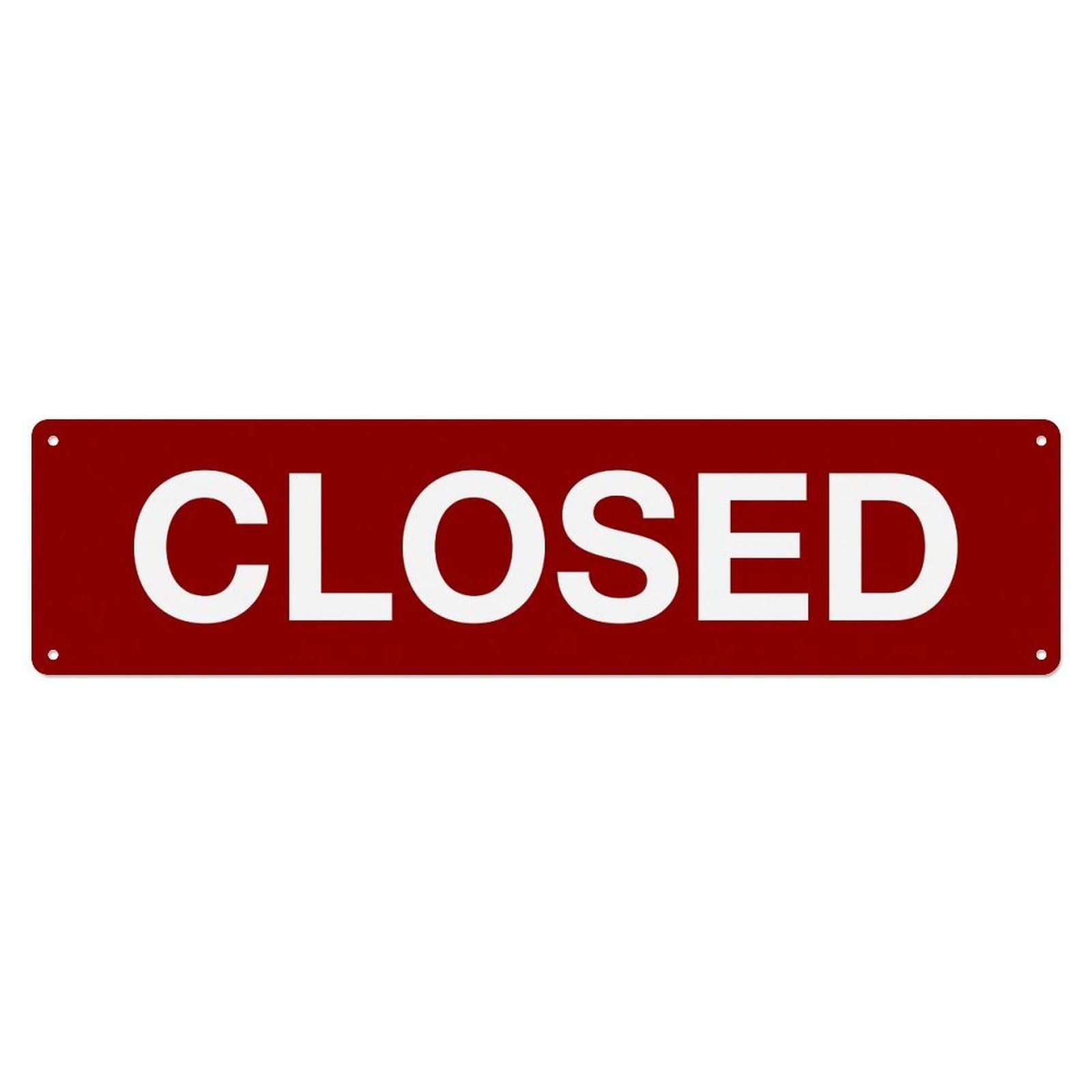 Closed Thank You Visit Metal Tin Sign