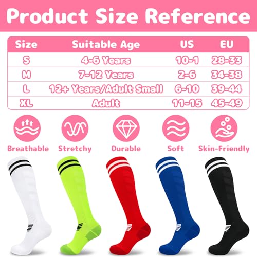 Image of Olreco Kids Soccer Socks Youth Baseball Socks Men Women Softball Sock for Girls Boys Football Sock Men Team Sports Accessory