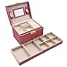 goldwheat Jewelry Box, Jewelry Organizer Box For Women, 3 Layer Portable Travel Jewelry Storage Case with Lock For Necklace, Earrings, Rings, Bracelets