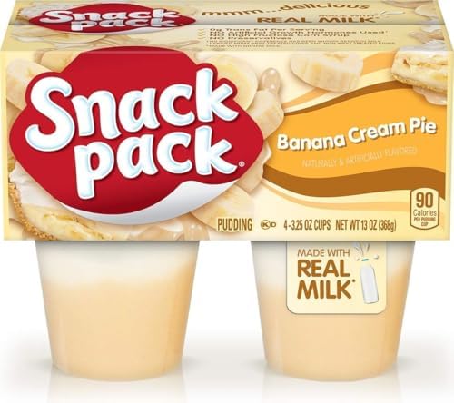 Snack Pack Banana Cream Pie Flavored Pudding Cups, 3.25 oz., 4-Count