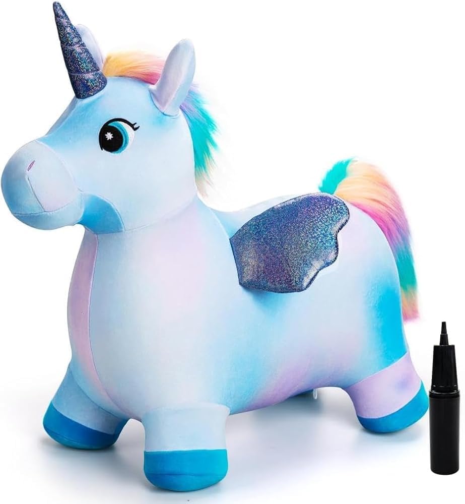 U&C Plant Animal Saltarín Caballo con Bomba Saltador niños Animal de Salto Saltar para niños de 1 a 6 años Bouncy Animal para Bebes & niño pequeño Sin BPA,Dinosaurio — view 15
