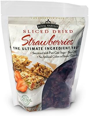 Royal Harvest Sliced Dried Strawberries, 18 Ounce