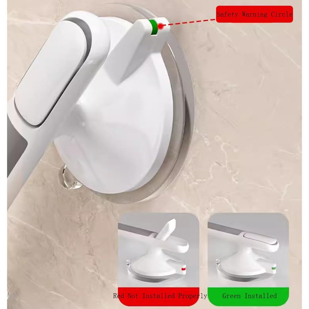 2 barras de agarre con ventosa de sujeción fuerte para baño, pasamanos de seguridad para personas mayores, niños y ancianos en bañera y ducha