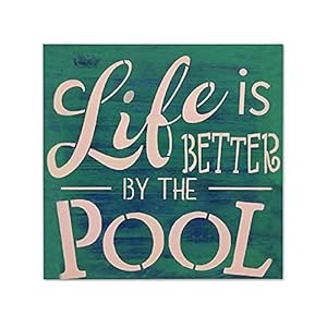 Het leven is beter door het zwembad houten teken zwemmen patio borden buiten borden zwembad decor houten teken