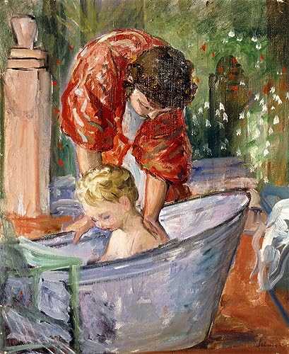 Cuadro decorativo el baño de Henri Lebasque, lienzo de pared en formato vertical 60x90cm