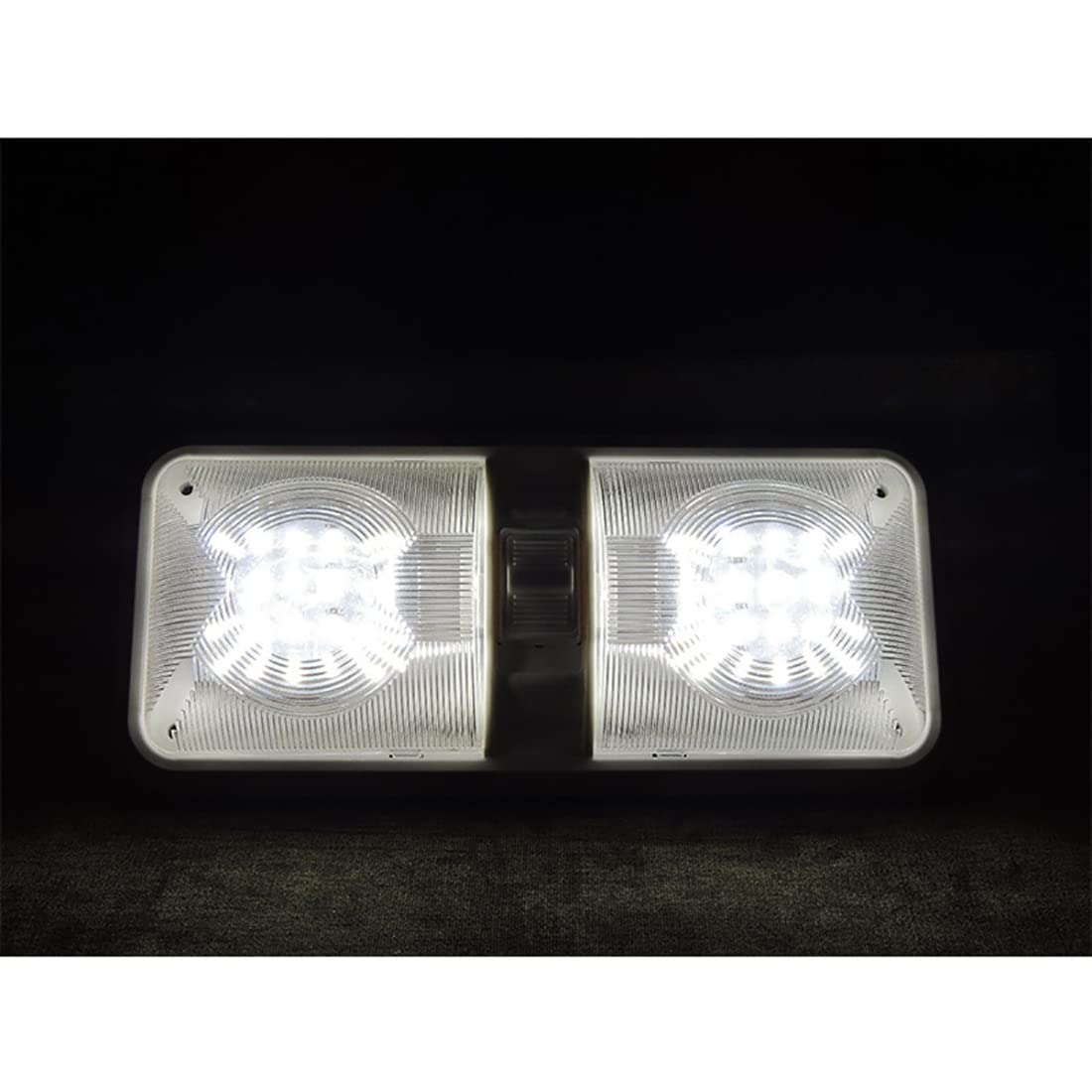 Luz LED de techo de doble cúpula CC 12 V blanco natural, accesorio con interruptor de encendido/apagado, iluminación interior para coche/caravana/remolque/camper/barco (paquete de 5)