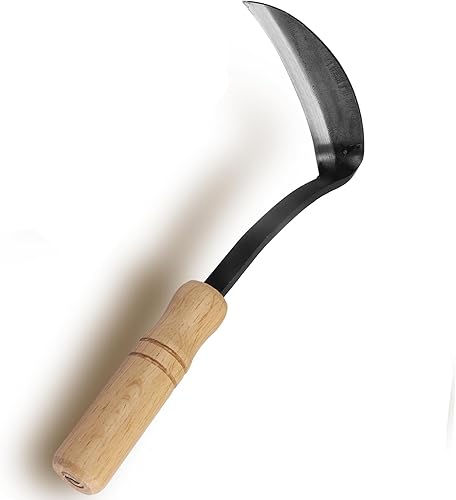 Kana Hoe 217 Herramienta de jardín japonesa - Azada de mano/hoz es perfecta para deshierbar y cultivar. El borde de la hoja es muy afilado.
