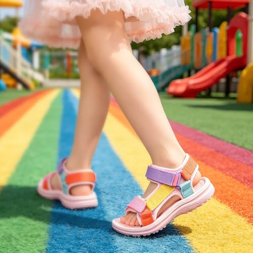 Image of vibdiv Boys Girls Sandals Open-Toe Summer Outdoor Unisex Child Sport Sandals Athletic Lightweight(Toddler /Little Kid /Big Kid)