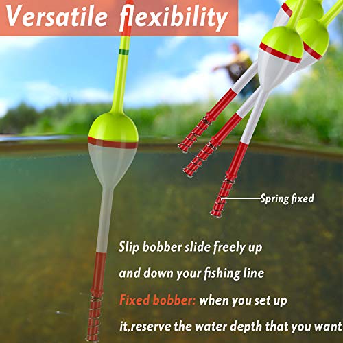 image for Sumind 10 Pieces Fishing Floats Balsa Wood Floats Oval Stick Floats Sl