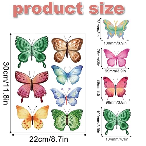 Vinilos decorativos de mariposas en 8 hojas miniatura 3