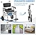 Rolling Shower Chair with Wheels & Toilet Seat – 352lbs Capacity, Safety Belt & Brakes – Foldable Height Adjustable Shower Wheelchair for Bathroom, Home, Hospital (2 Small+2 Big Wheels, U-Plate)