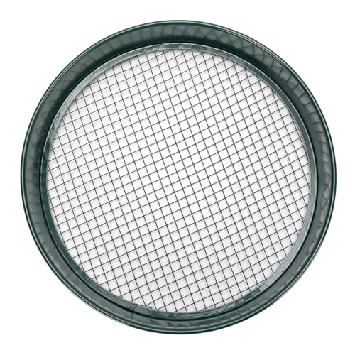 304 Iron Soil Sieve Set with 4 Interchangeable Mesh Sizes, Sifting Tool for Bonsai, Compost, Gravel, Garden Riddle for Removing Stones, Twigs, Debris