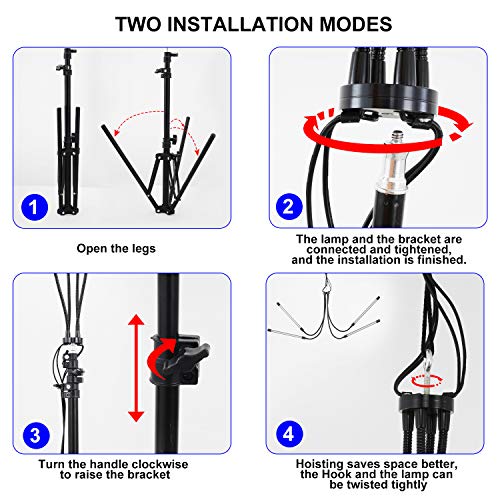 Led Plant Grow Light With Stand,Wtintell Led Grow Light Full Spectrum For Indoor Plants,10 Dimmable Levels,3 Modes Timing,Tripod Adjustable 15-72 Inch. #TOP3